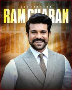 Ram Charan Delights Fans Blowing Kisses and Waving on Special Birthday Appearance