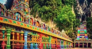 Beautiful View Of Colorful Stairs Of Batu Caves.