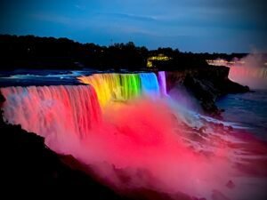 USA Niagara Falls at night