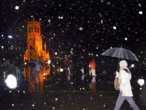 Snowfall at Ridge in Shimla.