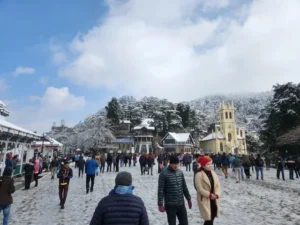 Snowfall on Mall Road.